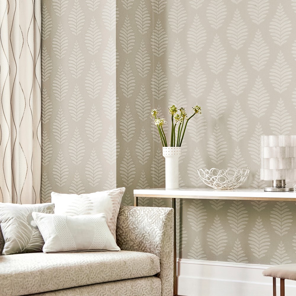 Lucielle Wallpaper 111896 by Harlequin in Chalk Linen Beige